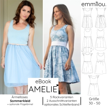 eBook Sommerkleid "Amelie" Größe 30-50 Schnittmuster & Nähanleitung
